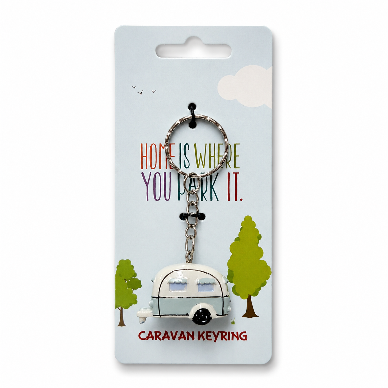 3D Blue Caravan Keyring
