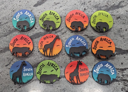 Round South Africa Magnets