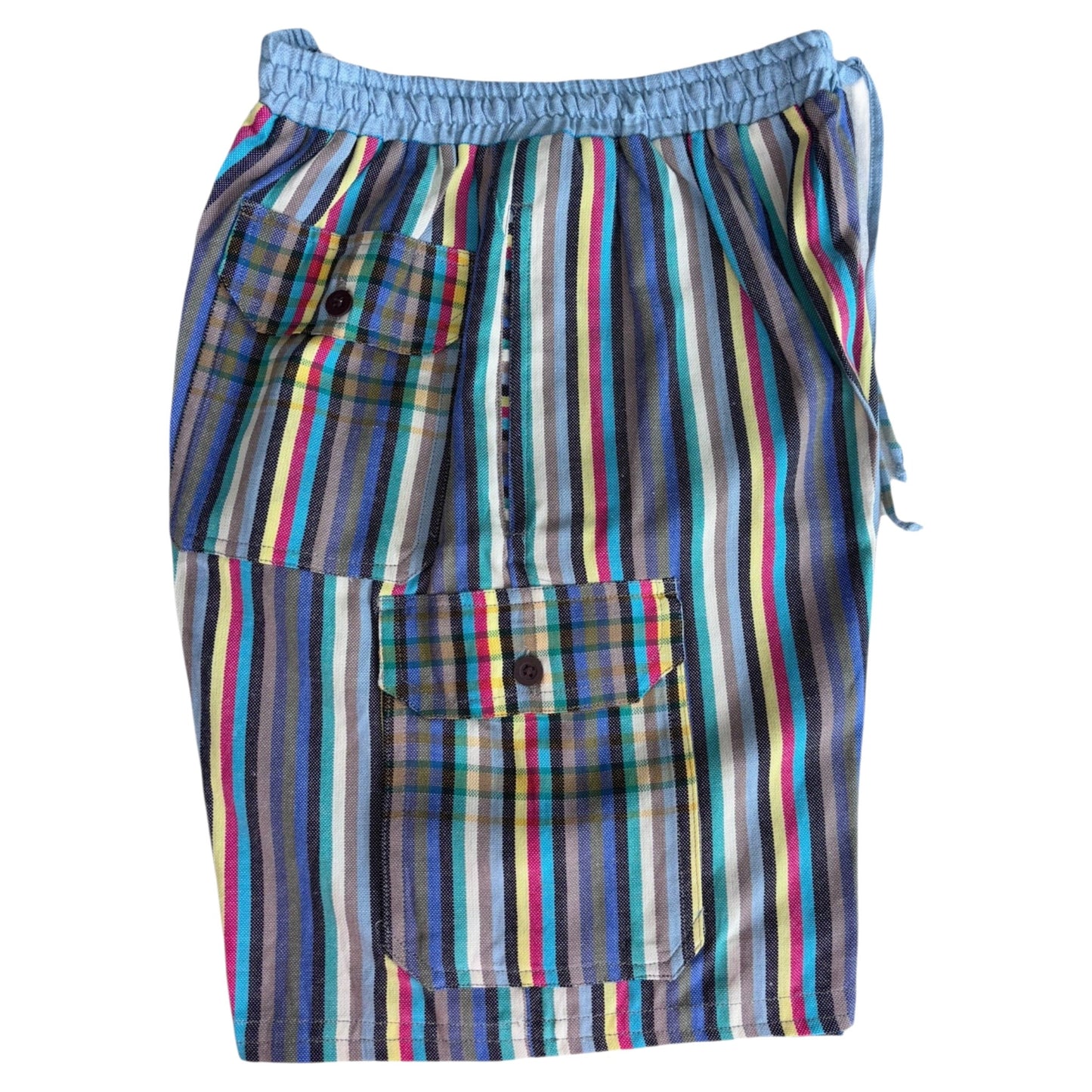Stripes | Light Blue Band Kikoy Bermuda Shorts