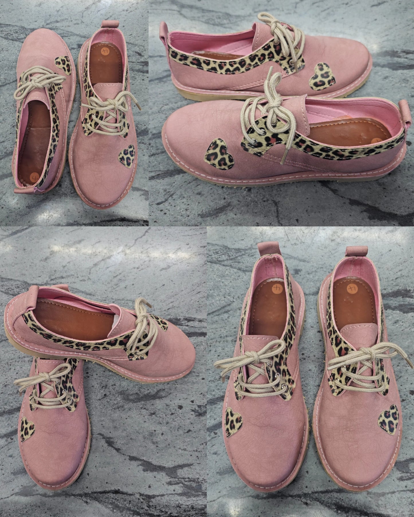 Synthetic Leather Pink Leopard Vellies