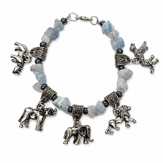 Big 5 Gemstone Charm Bracelet - Sharon's Factory Shop