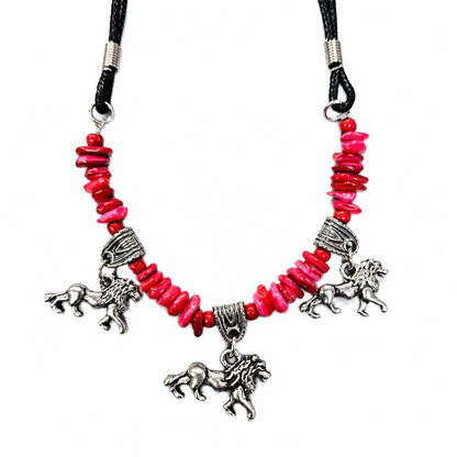 3 Charm Safari Gemstone Necklace