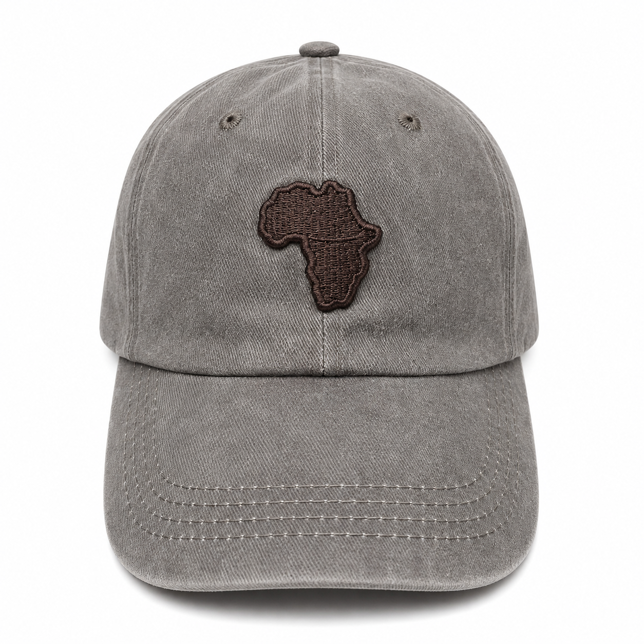Adult Africa Map Embroidered Washed Cap