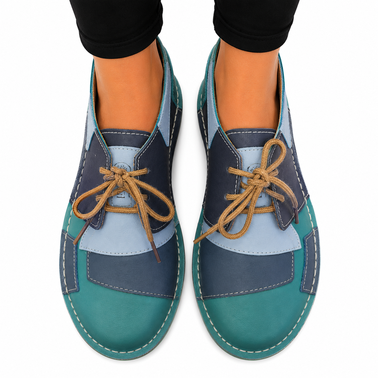 Teal Frankie Lace Up Veldskoen | Genuine Leather