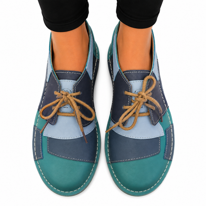 Teal Frankie Lace Up Veldskoen | Genuine Leather