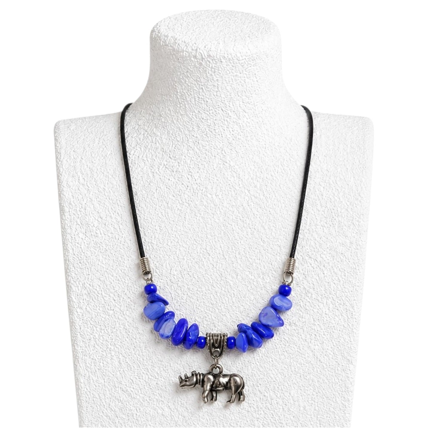 African Wildlife Gemstone Necklace