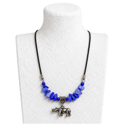 African Wildlife Gemstone Necklace