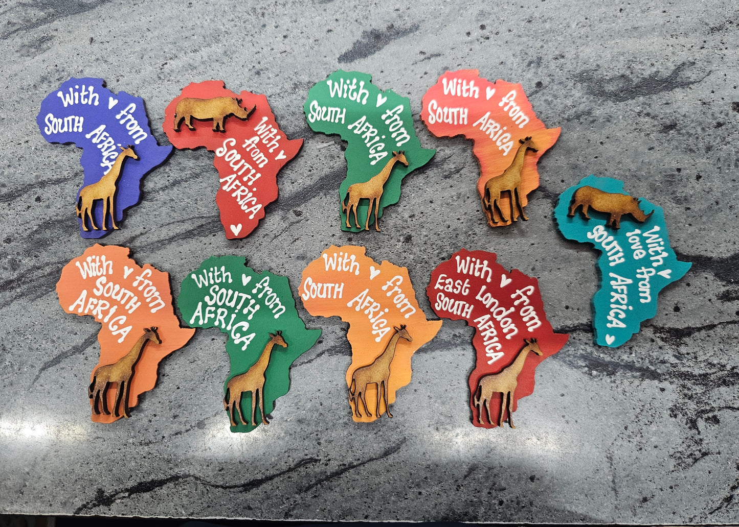 Africa Cutout Magnets - With love