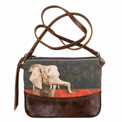 Genuine Leather Trim Africa Sling Bags