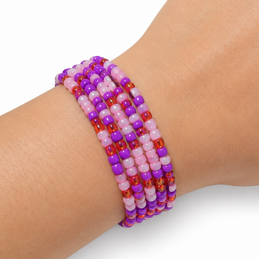 Thin Bead Memory Wire Bracelets - Sharon's Factory Shop