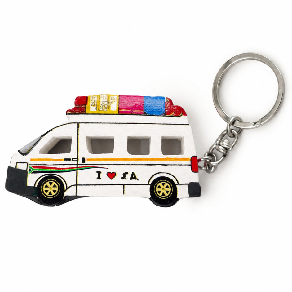 Wood Taxi Keyring