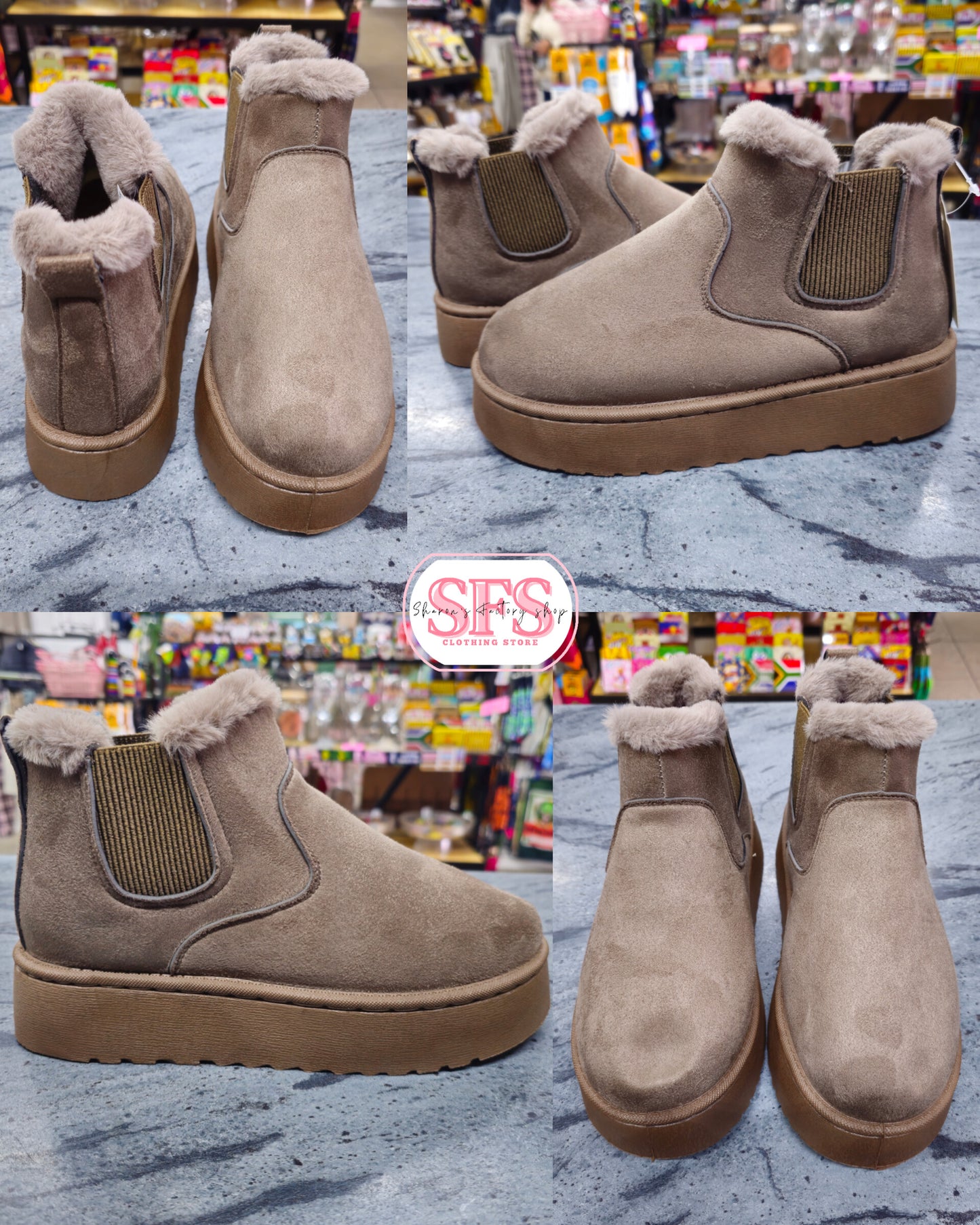022 Fluffy Khaki Boot