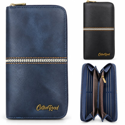Cotton Road Single Zip Wallet – Stitched Detail | P19212