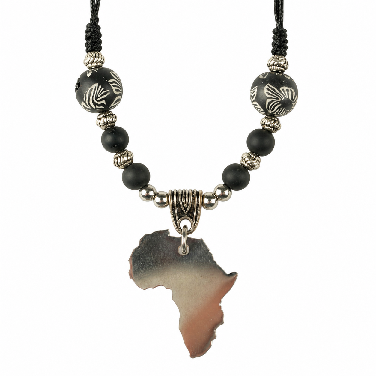 Stainless Steel African Continent Necklace