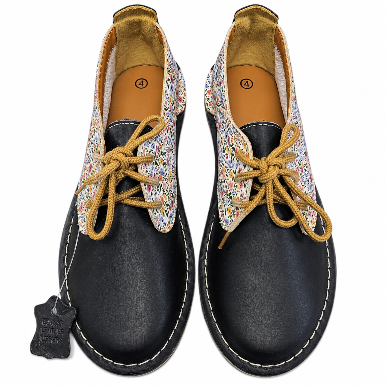 Black & White Lace Up Veldskoen | Genuine Leather
