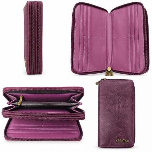 Cotton Road Double Zip Ladies Wallet | P19221