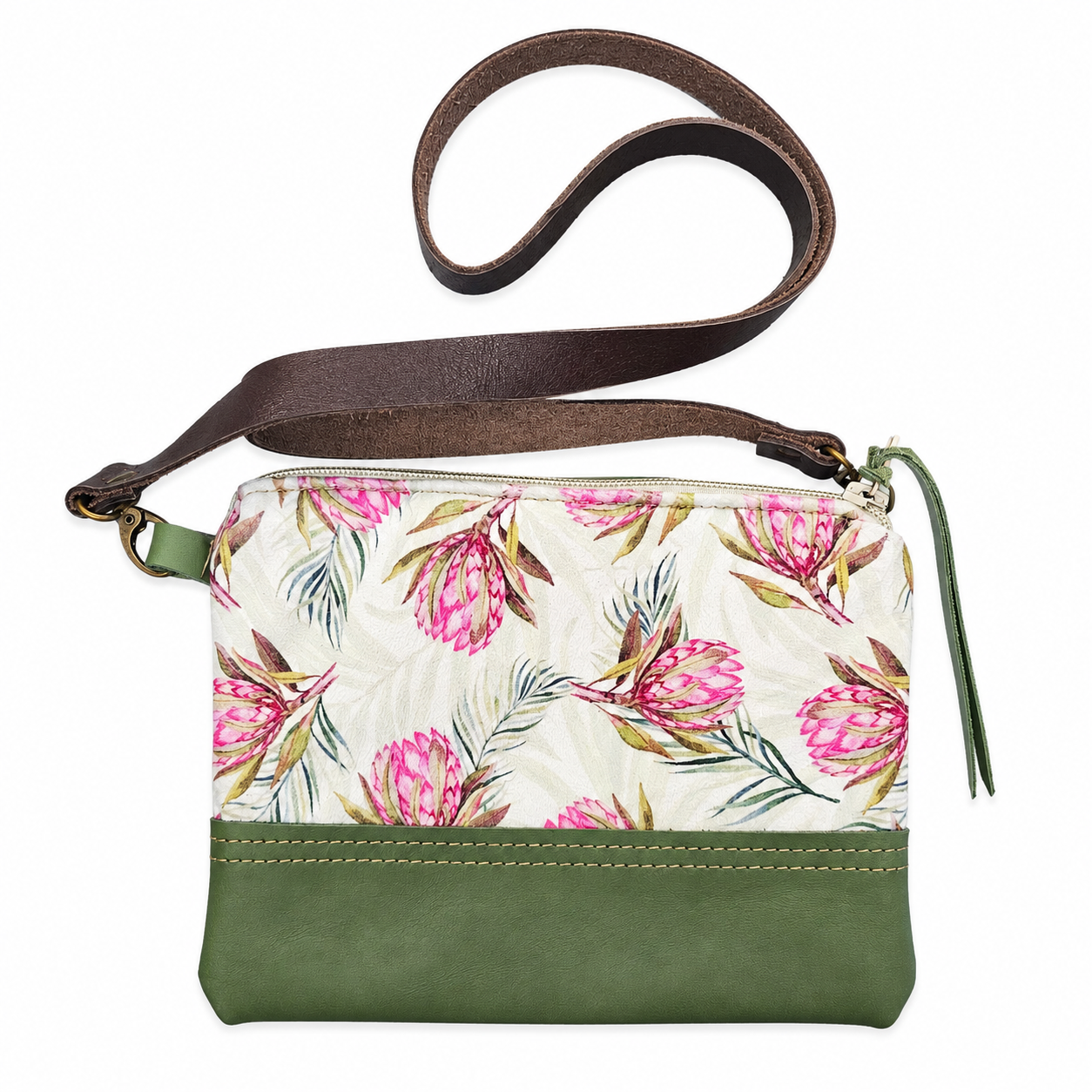 Genuine Leather Trim Africa Sling Bags
