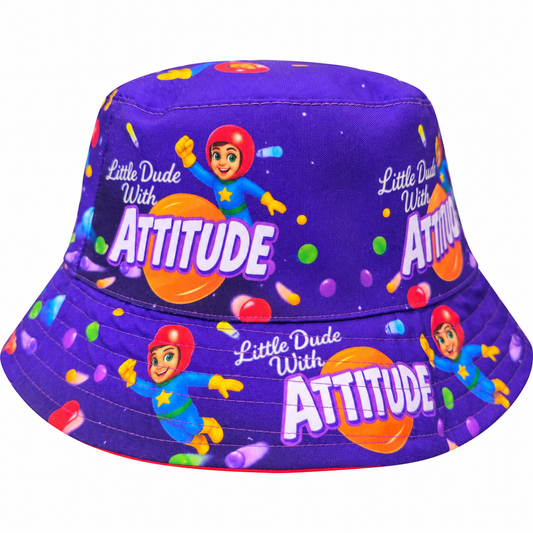 Kids’ Reversible Parody Bucket Hat "Little Dude with Attitude"