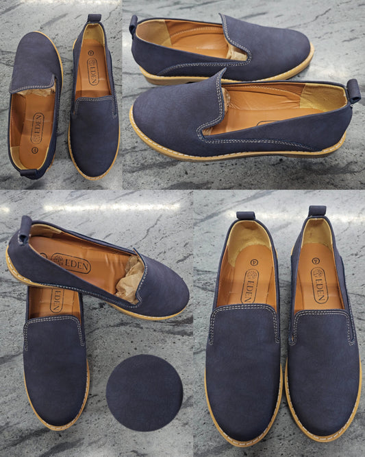 Navy Loafer Vellies - Synthetic