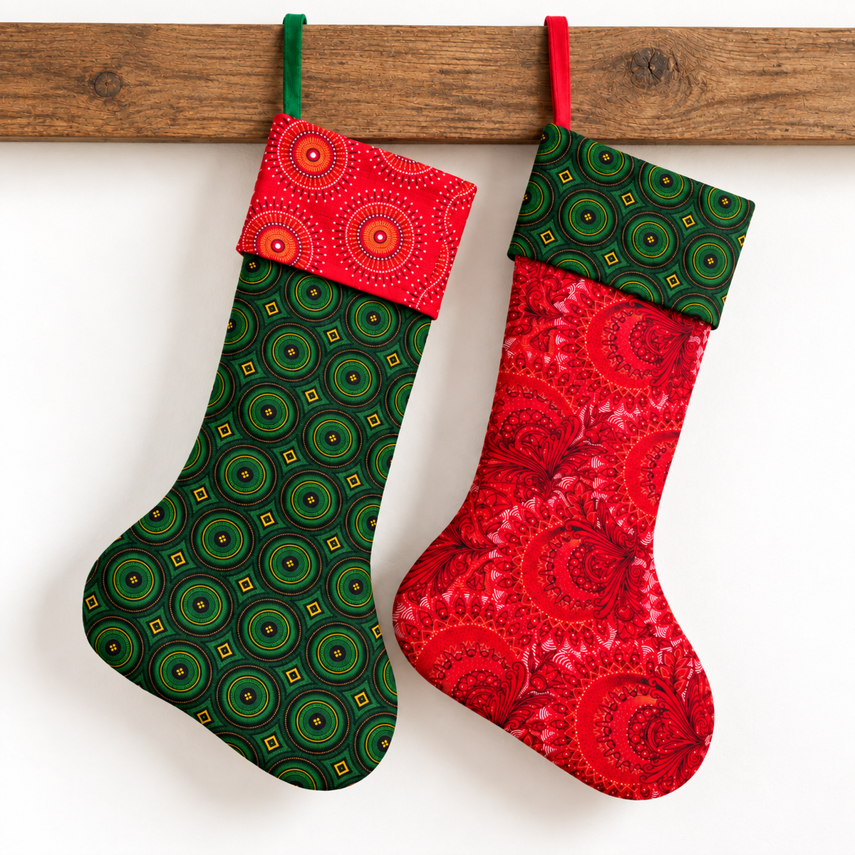 Shweshwe Christmas Stocking