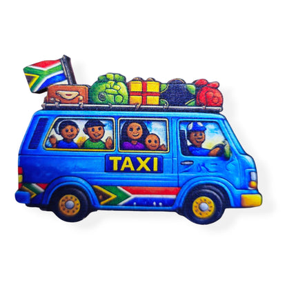 Wood Taxi Magnets