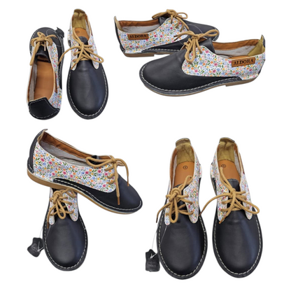 Black & White Lace Up Veldskoen | Genuine Leather