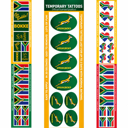 Official Springbok Supporter Temporary Tattoos