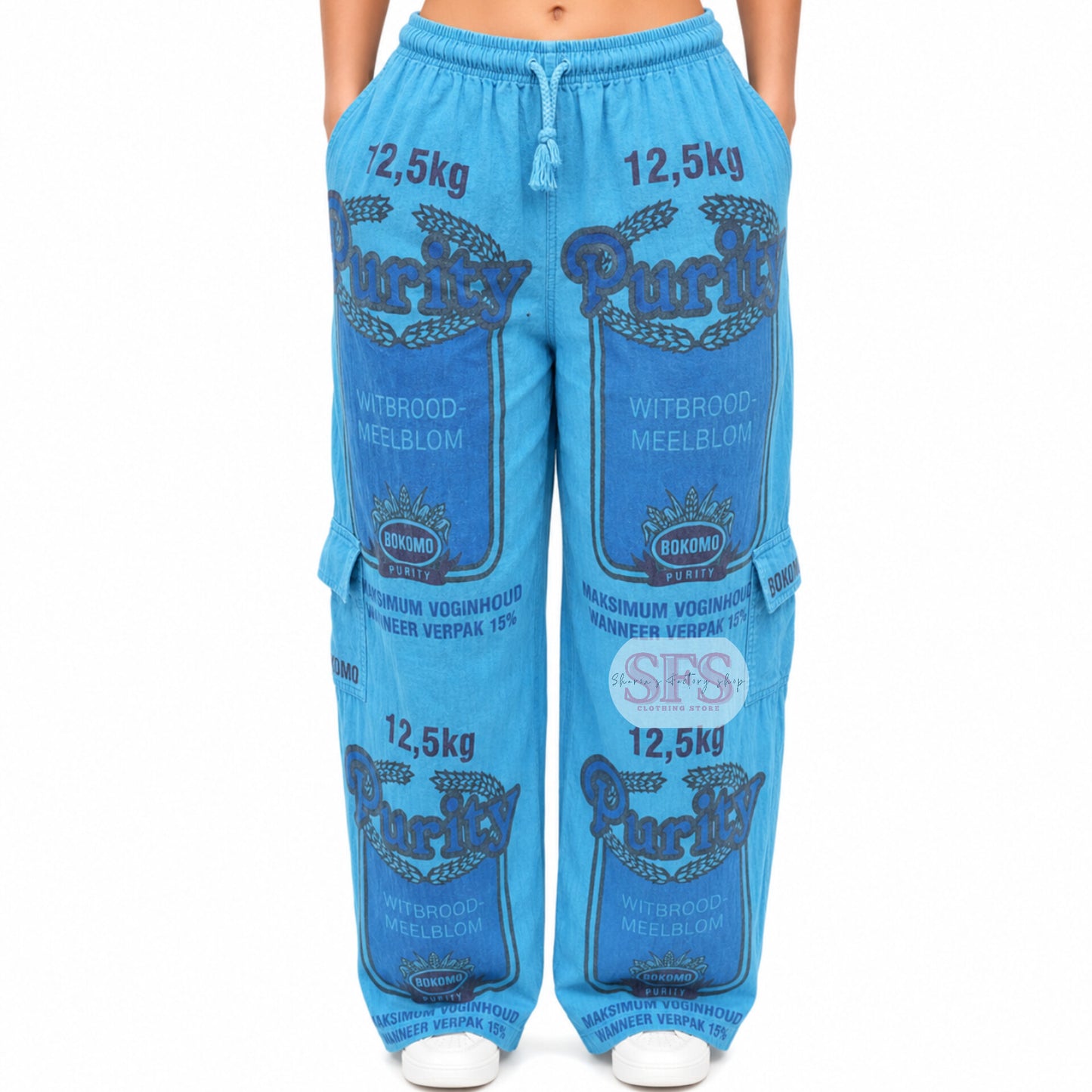Turquoise Unisex Flourbag Cargos | Meelbroeke