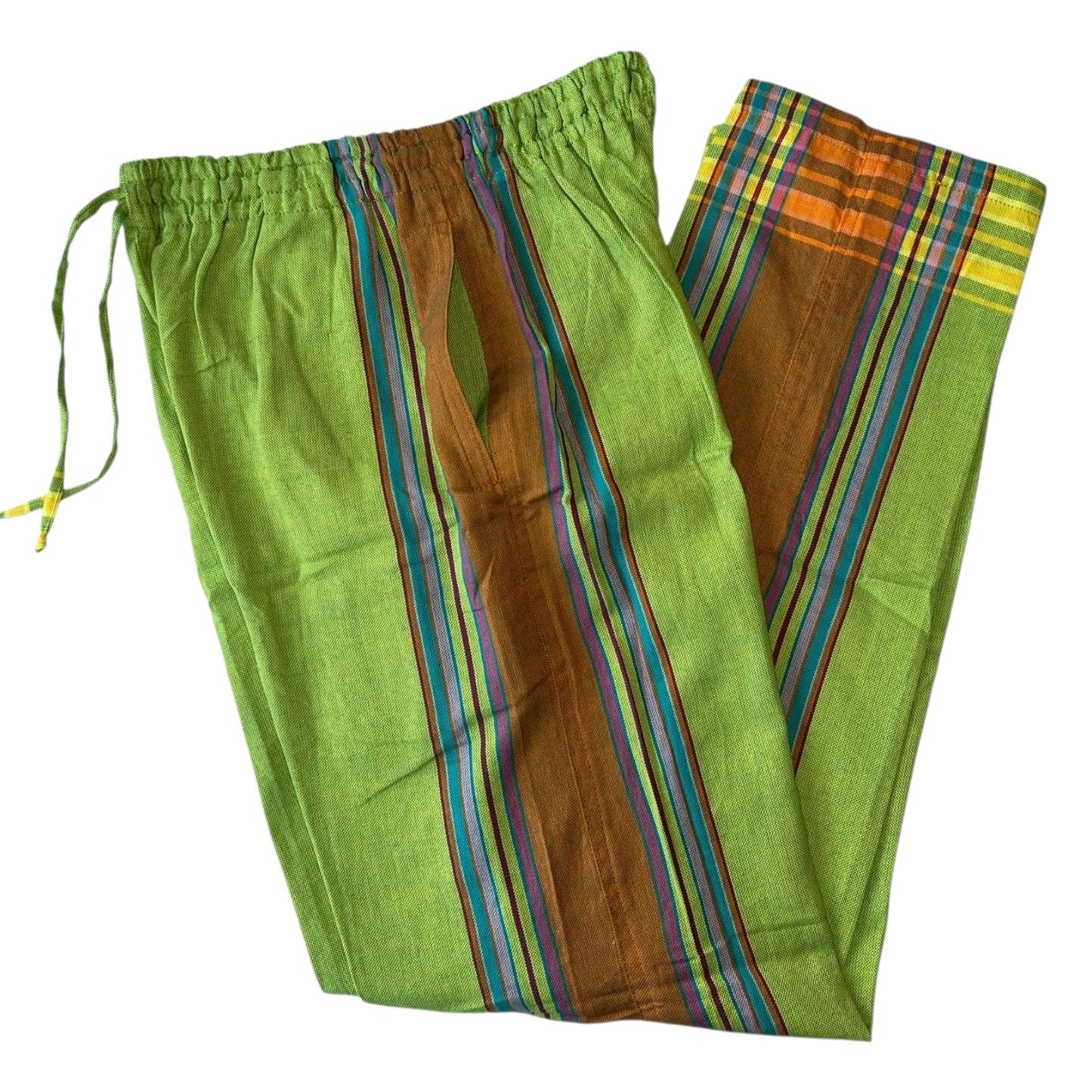 (M) Green & Orange Kikoy Unisex Pants