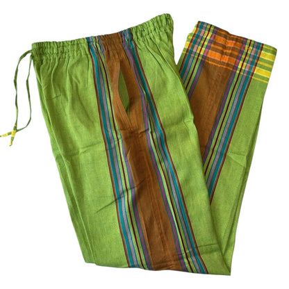 (M) Green & Orange Kikoy Unisex Pants