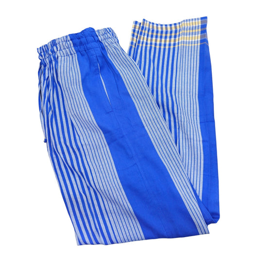 (M) Blue Stripe Kikoy Unisex Pants - Sharon's Factory Shop