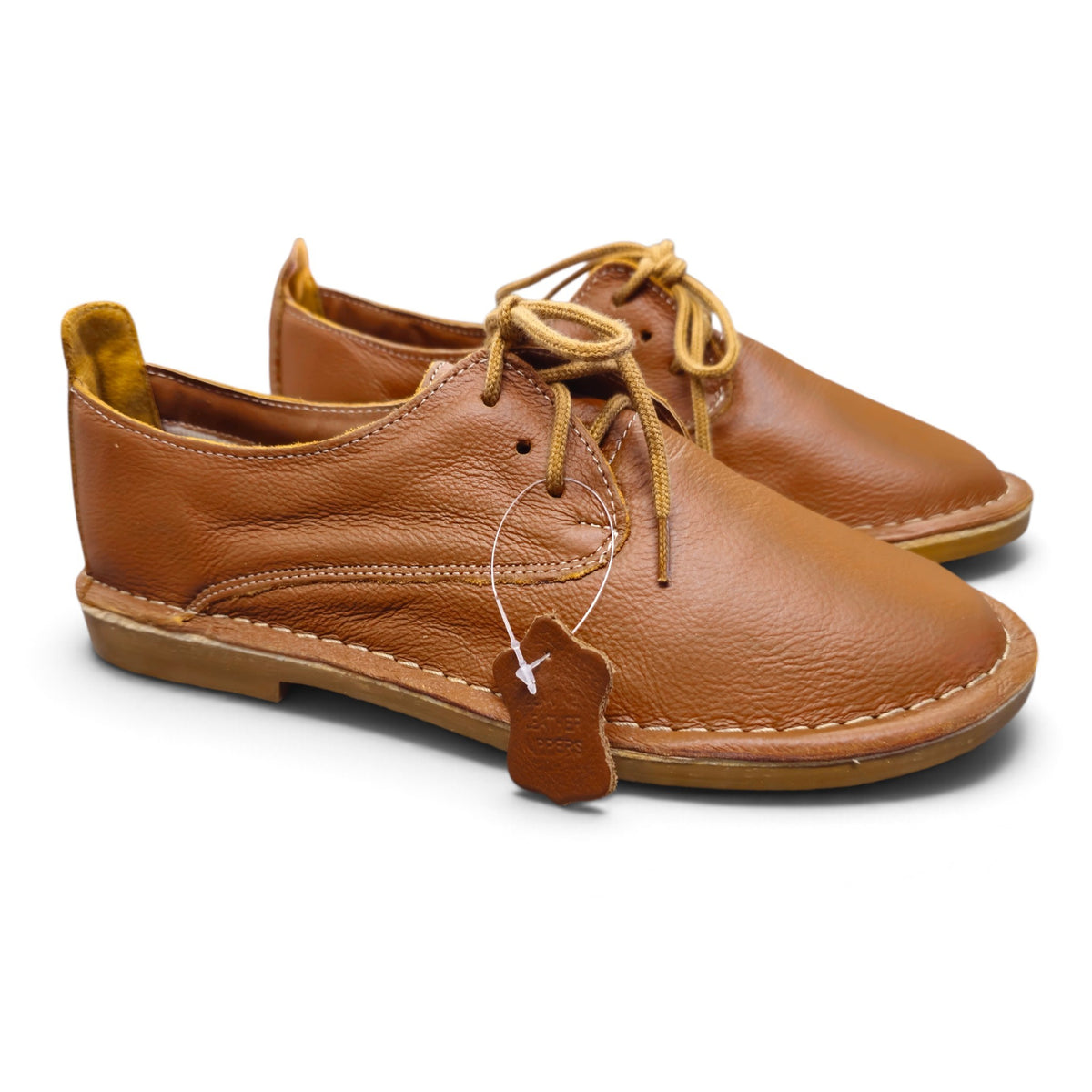 Cognac Lace Up Veldskoen | Genuine Leather