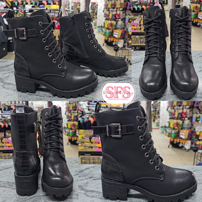 Black Croc Boots 206-3