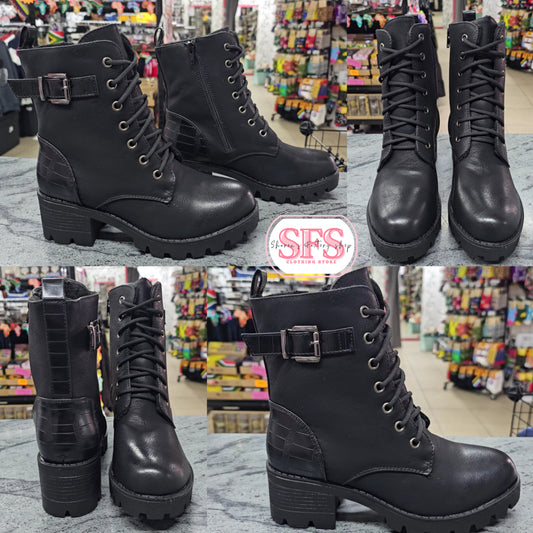 Black Croc Boots 206-3 - Sharon's Factory Shop