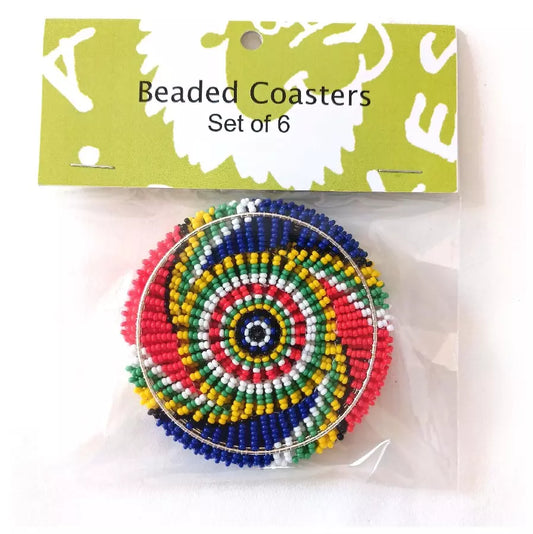 SA Beaded Coasters 6pc Set - Sharon's Factory Shop