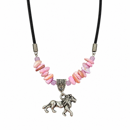 African Wildlife Gemstone Necklace