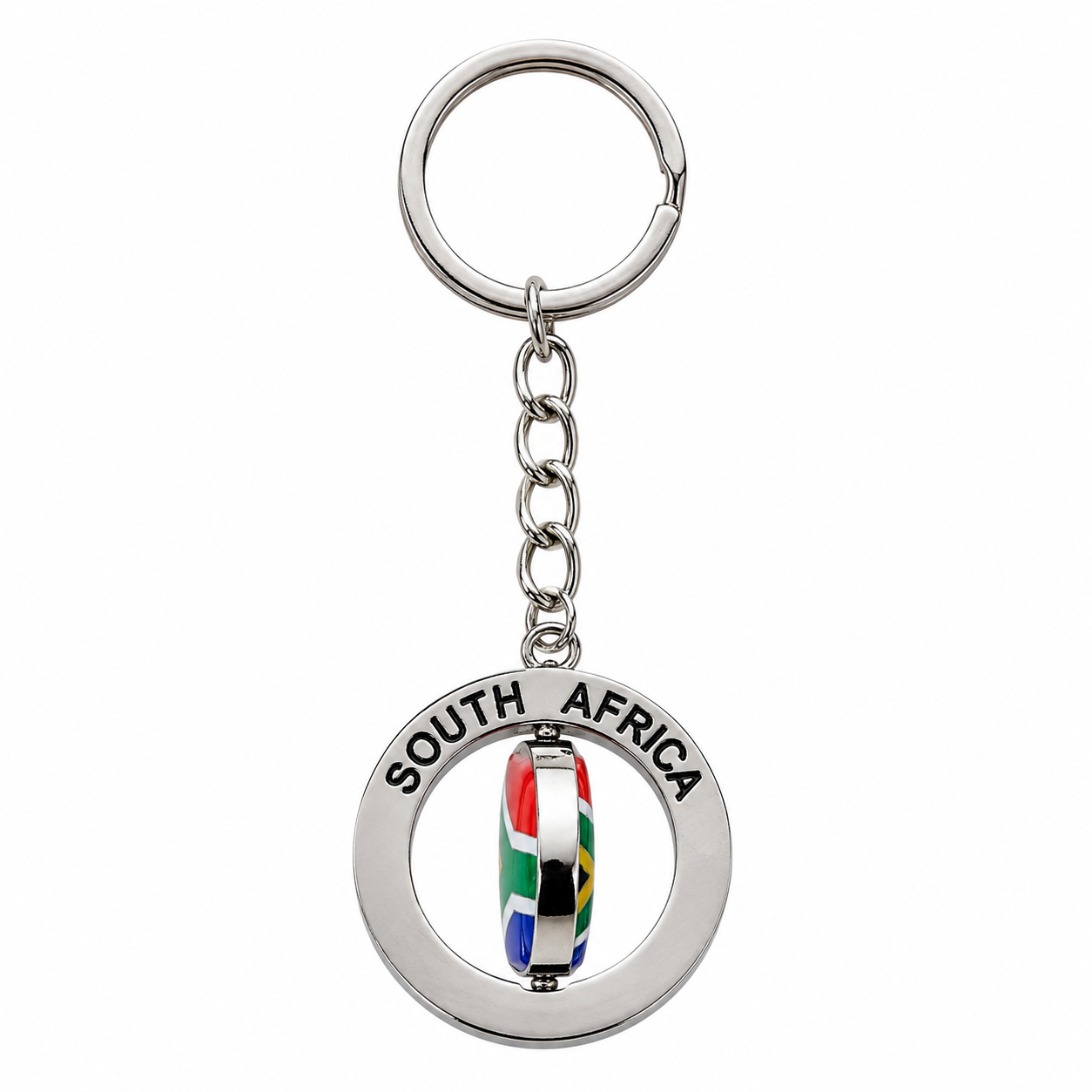 Spinning Keyring SA Flag