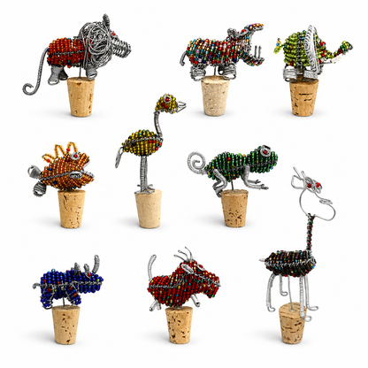 3D Safari Beaded Bottle Stoppers