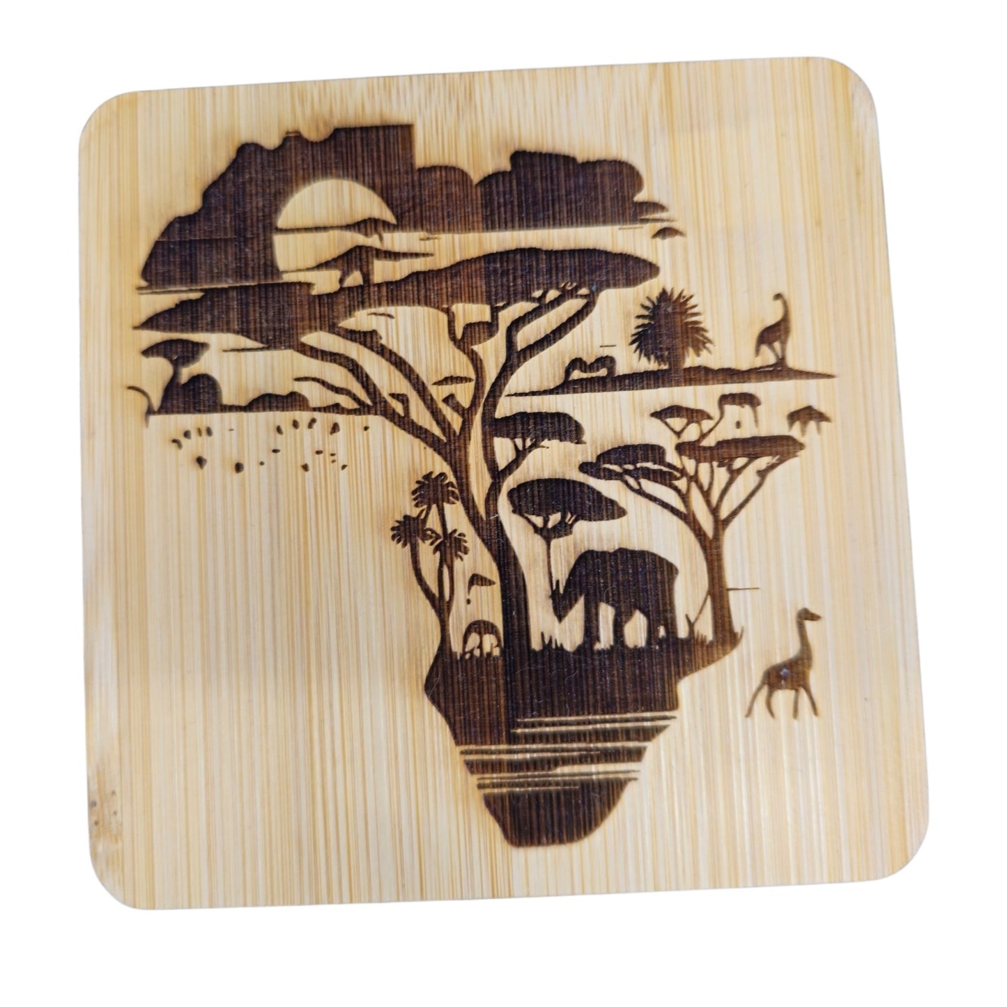 SA Bamboo Coaster with Built-in Bottle Opener