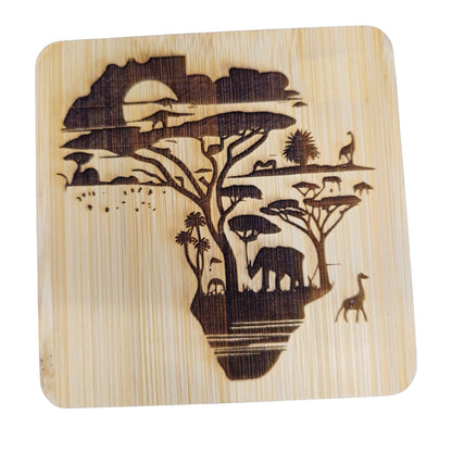 SA Bamboo Coaster with Built-in Bottle Opener