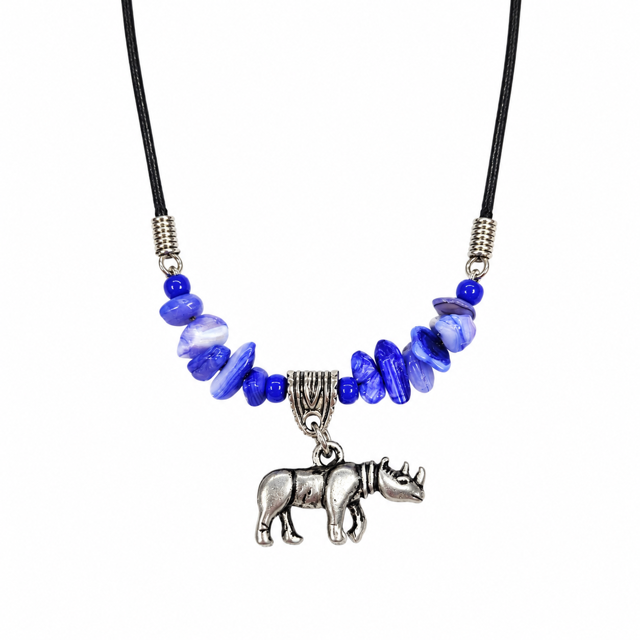 African Wildlife Gemstone Necklace