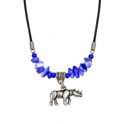 African Wildlife Gemstone Necklace