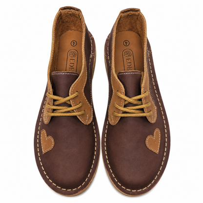 Cognac & Tan Heart Lace Up Veldskoen | Vellies