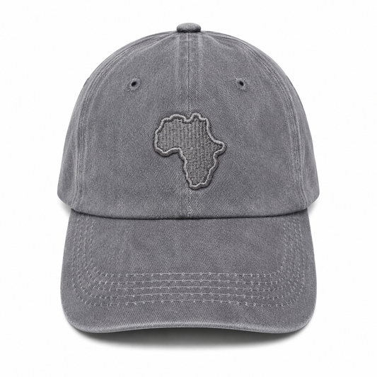 Adult Africa Map Embroidered Washed Cap