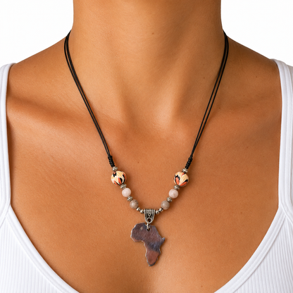 Stainless Steel African Continent Necklace - Sharon's Factory Shop