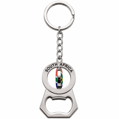 Spinning SA Flag Bottle Opener Keyring