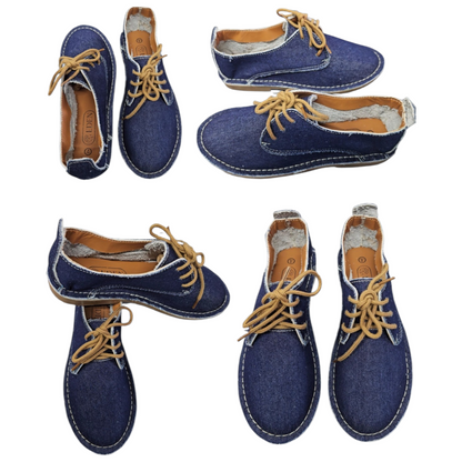 Denim  Lace Up Veldskoen | Vellies