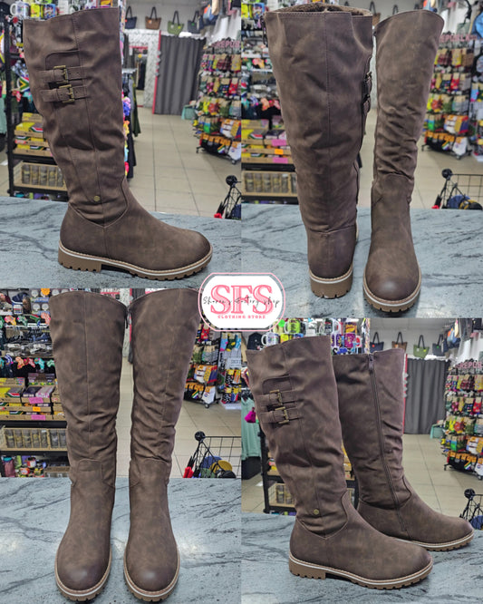 A3 Coffee Long Boot - Sharon's Factory Shop
