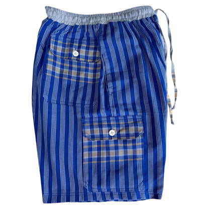 Stripes | Dark Blue Kikoy Bermuda Shorts