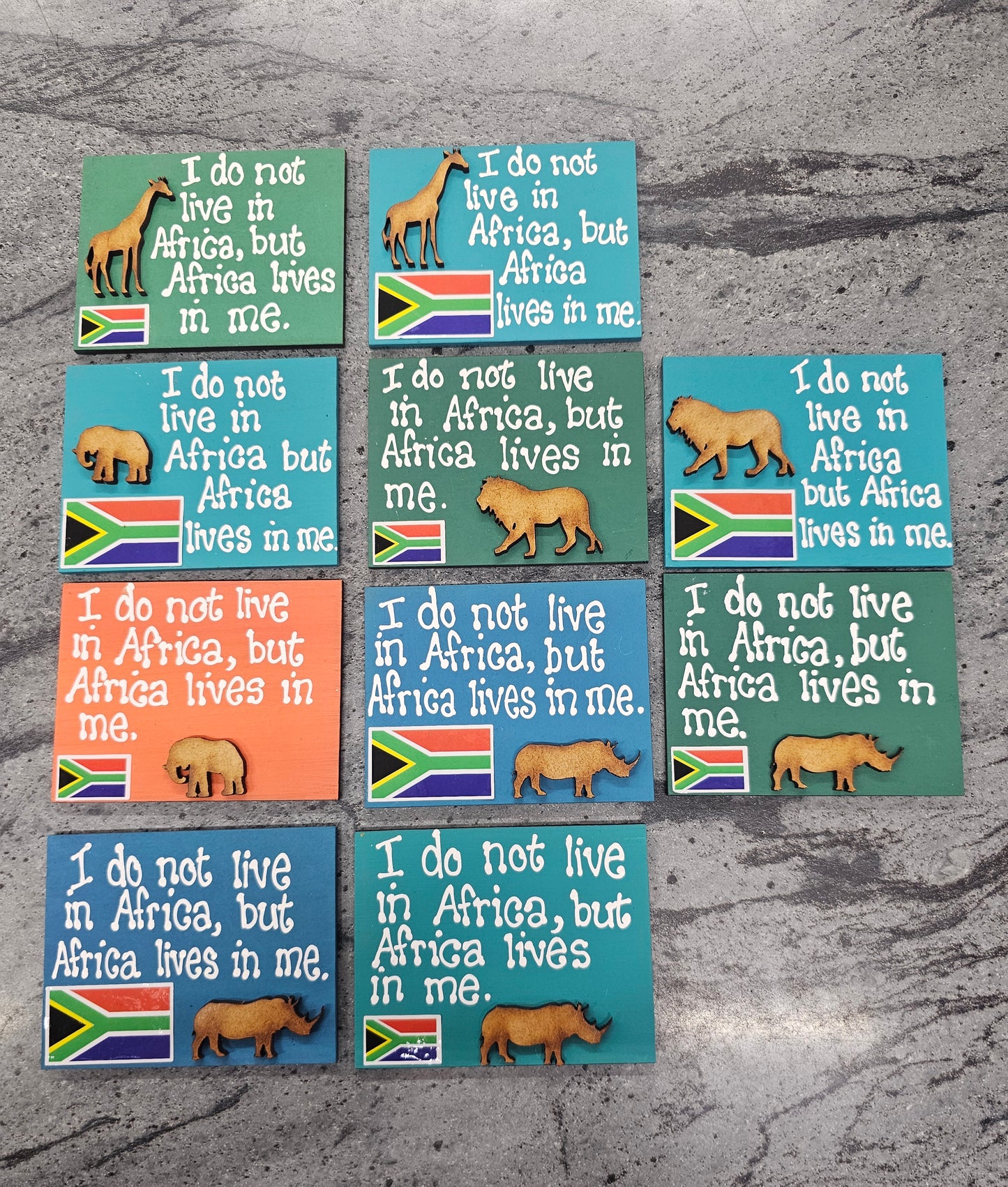 Rectangle SA Cutout Magnets - With love